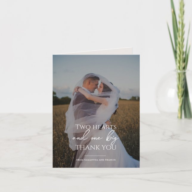 Bradford Modern Photo and Typography Wedding Thank You Card (Front)