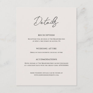 Bradford Modern Wedding Enclosure Card
