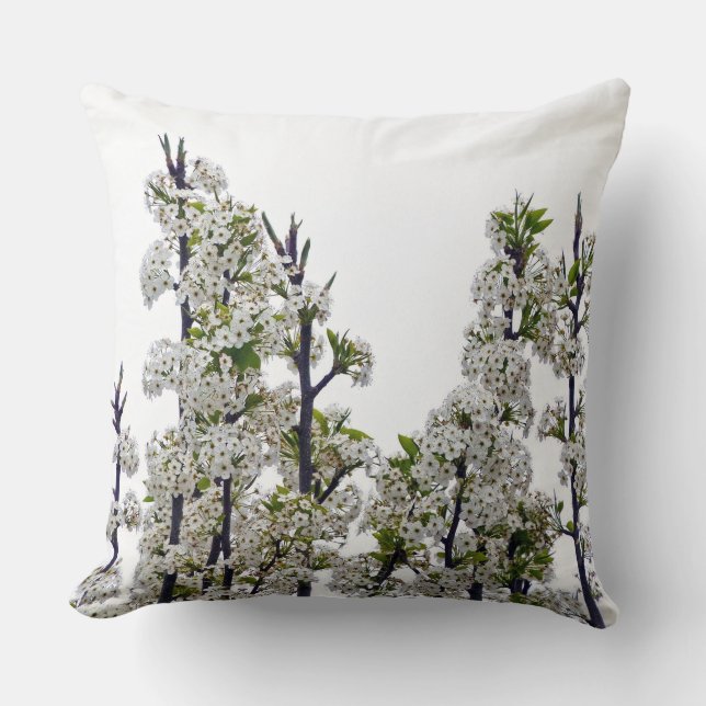 Bradford Pear Blossoms Cushion (Front)