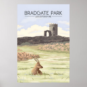 Bradgate Park Leicestershire Travel Poster