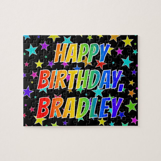 "BRADLEY" First Name, Fun "HAPPY BIRTHDAY" Jigsaw Puzzle (Horizontal)