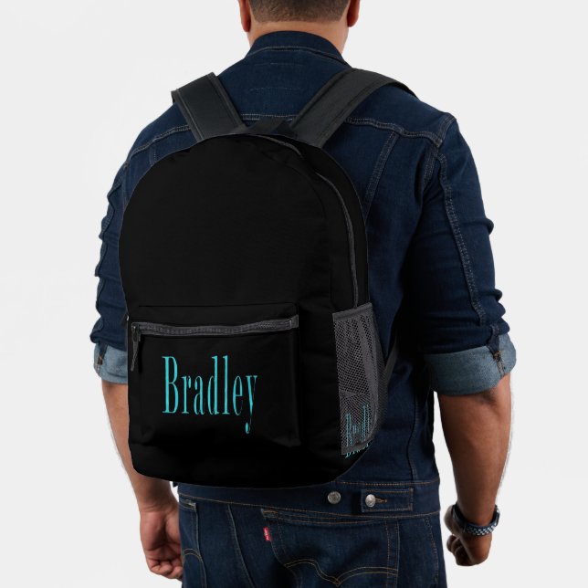 'Bradley" His Name In Blue, Printed Backpack (Insitu (Model))