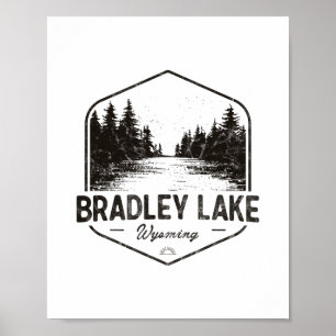 Bradley Lake Wyoming Outdoors Vintage 3 Poster