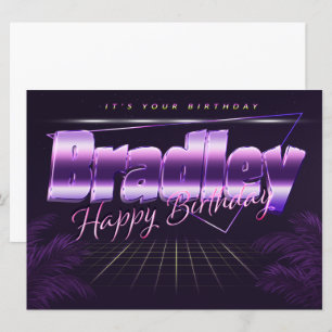 Bradley Name First name pura retro card Birthday