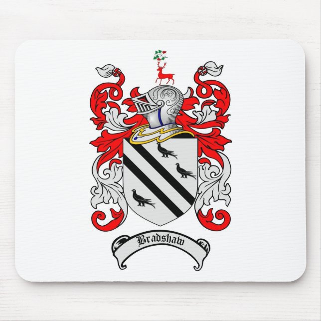 BRADSHAW FAMILY CREST -  BRADSHAW COAT OF ARMS MOUSE MAT (Front)