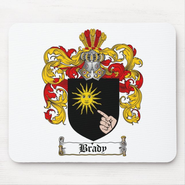 BRADY FAMILY CREST -  BRADY COAT OF ARMS MOUSE MAT (Front)