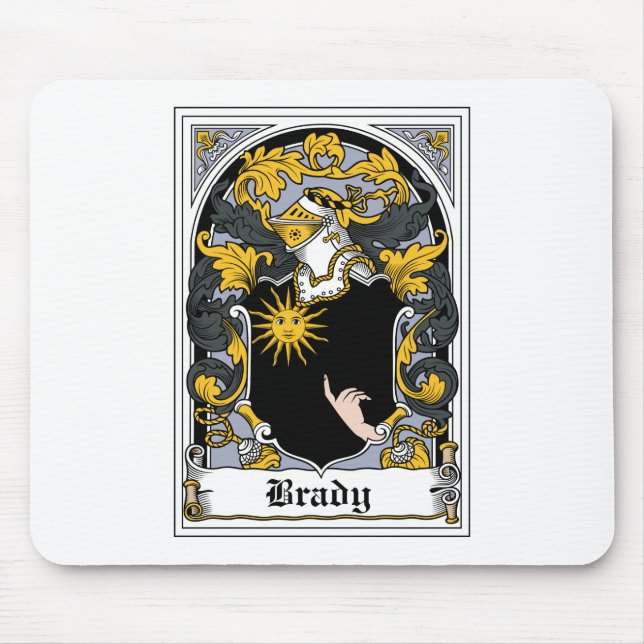 Brady Family Crest Mouse Mat (Front)