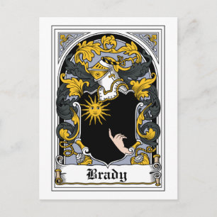 Brady Family Crest Postcard
