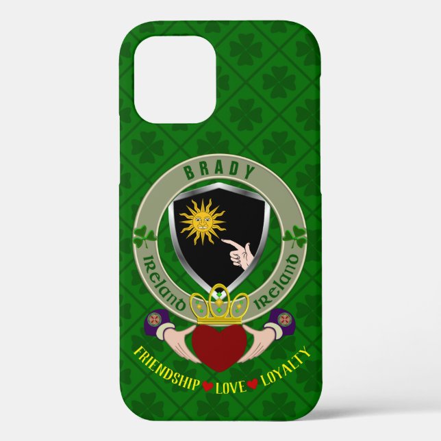 Brady Irish Shield & Claddagh Personalised  Case-Mate iPhone Case (Back)
