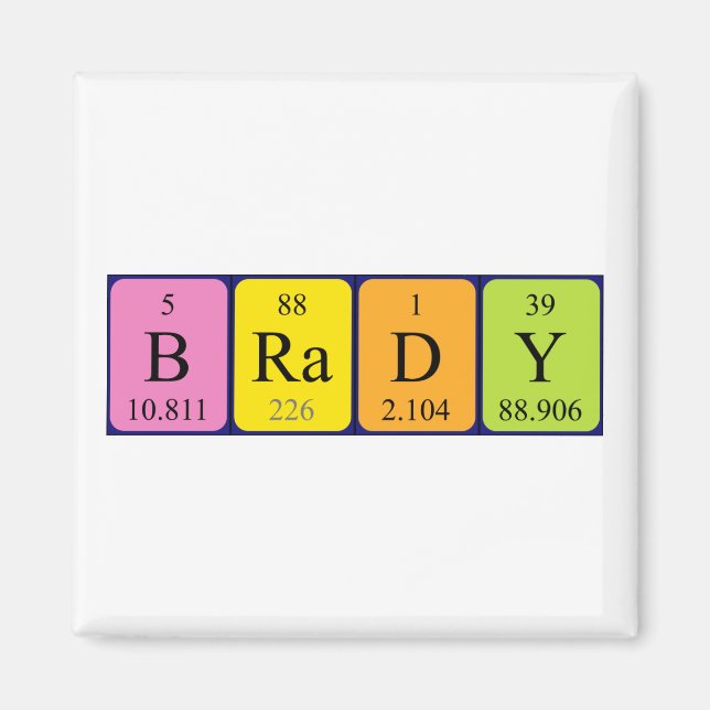 Brady periodic table name magnet (Front)