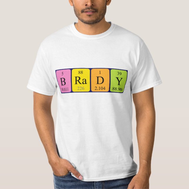 Brady periodic table name shirt (Front)