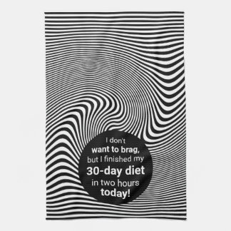 Brag About Diet Funny Joke Tea Towel