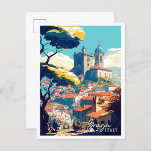 Braga Italy vintage travel illustration Postcard