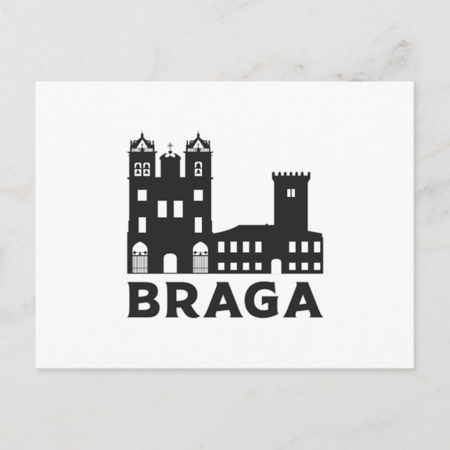 Braga Portugal City Skyline Cityscape Gift Idea Postcard (Front)