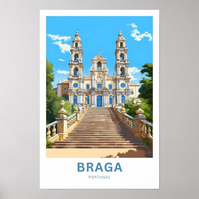 Braga Portugal Travel Print (Front)