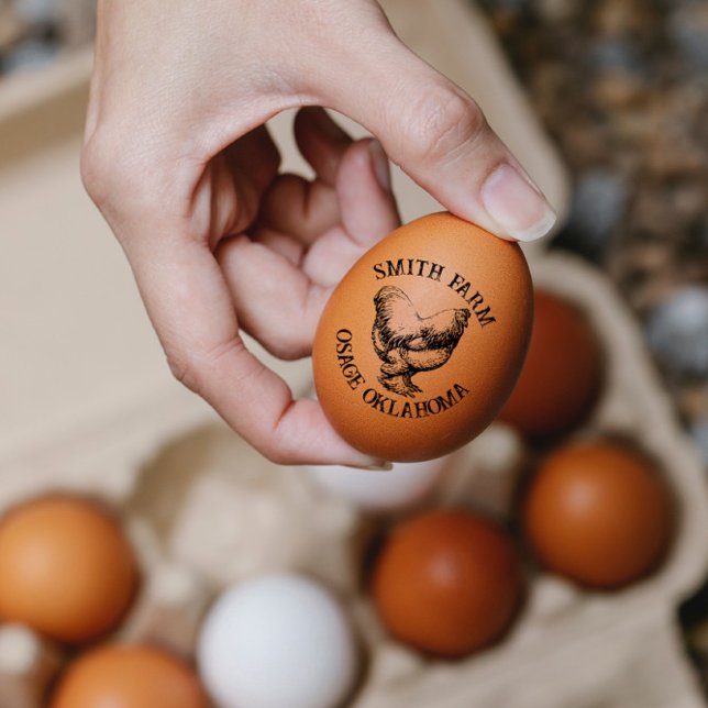 Brahma Chicken Hen With Your Farm Name Egg Stamp (Creator Uploaded)