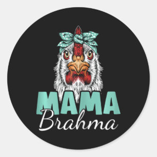 Brahma Chicken Mum Vintage Silkie Chicken Mummy Classic Round Sticker
