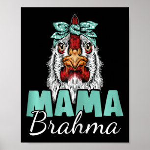 Brahma Chicken Mum Vintage Silkie Chicken Mummy Poster