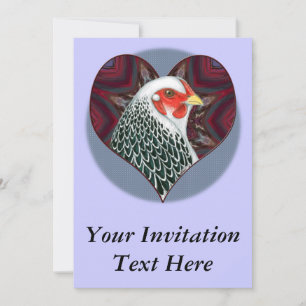 Brahma Hen Heart Invitation