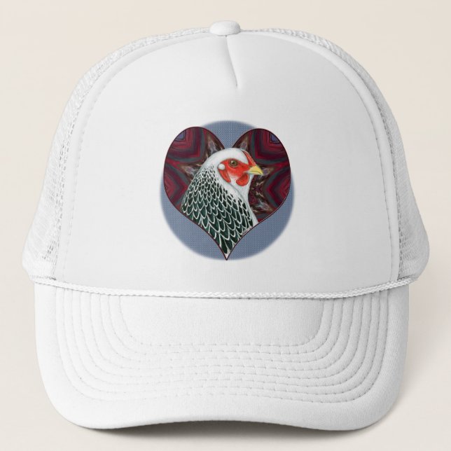 Brahma Hen Heart Trucker Hat (Front)