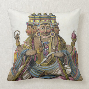 Brahma, Hindu god of creation, from 'Voyage aux In Cushion