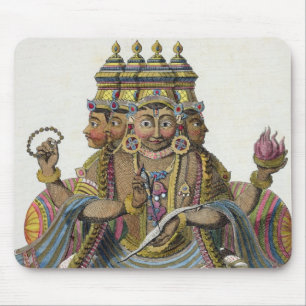Brahma, Hindu god of creation, from 'Voyage aux In Mouse Mat