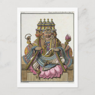 Brahma, Hindu god of creation, from 'Voyage aux In Postcard