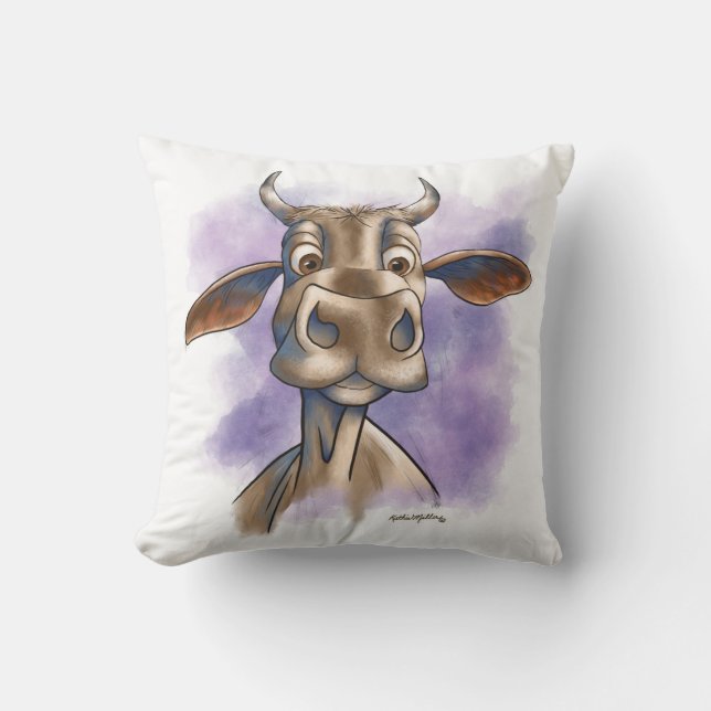 Brahman Cow Cartoon Cushion (Front)