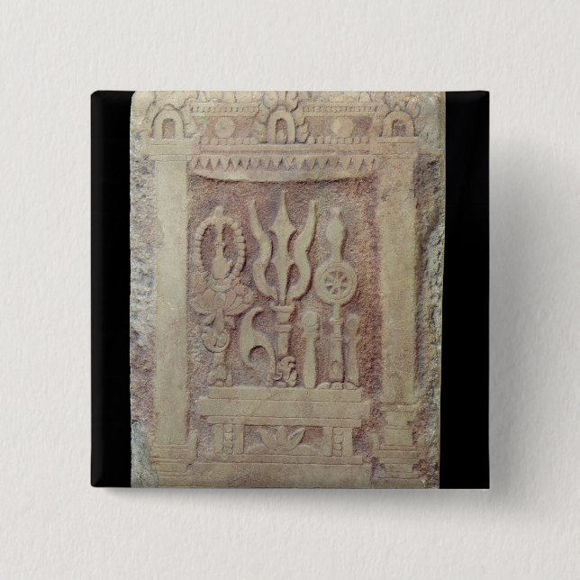 Brahman stele depicting the Trimurti 15 Cm Square Badge (Front)