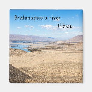Brahmaputra river and desert landscape - Tibet Magnet
