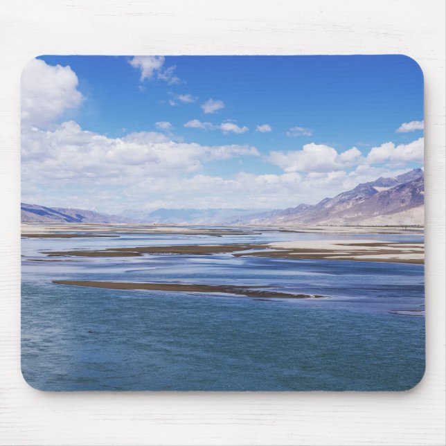 Brahmaputra river and mountain landscape - Tibet Mouse Mat (Front)