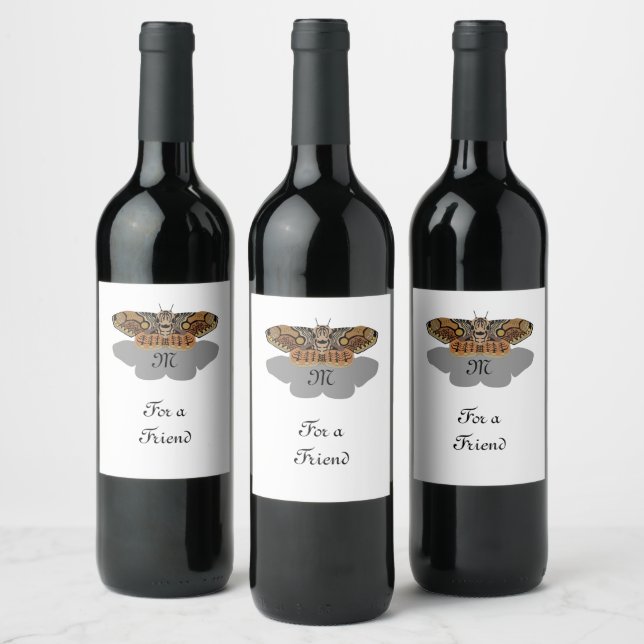 Brahmin Moth Monogram Wine Label (Bottles)