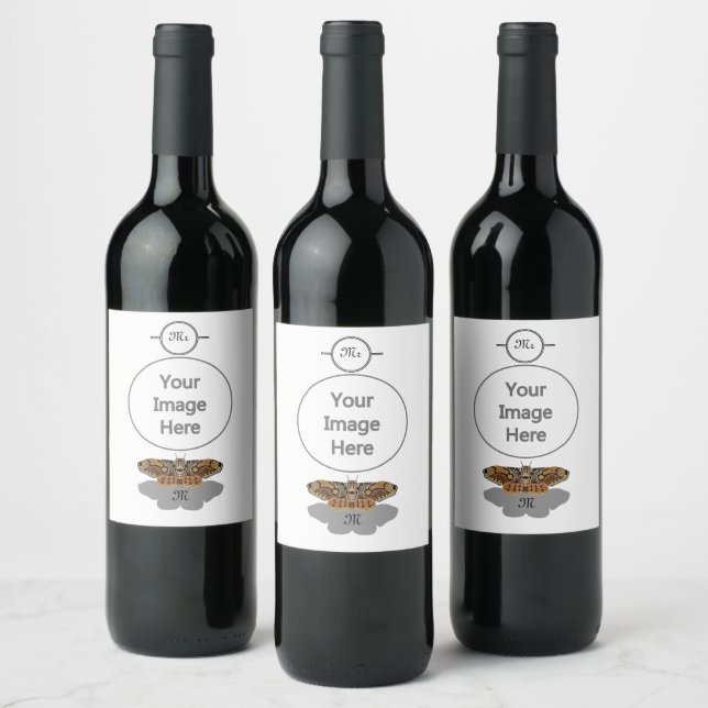 Brahmin Moth Monogram Wine Label (Bottles)