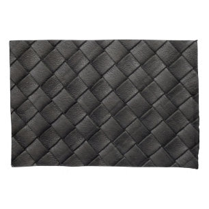 Braided Black Leather: Vintage Texture Pillowcase