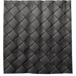 Braided Black Leather: Vintage Texture Shower Curtain
