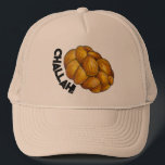 Braided Challah Bread Loaf Foodie Happy Hanukkah Trucker Hat<br><div class="desc">Created from an original marker illustration,  this hat features a loaf of delicious braided challah bread,  with CHALLAH in a fun font.

Don't see what you're looking for? Need help with customisation? Contact Rebecca to have something designed just for you.</div>