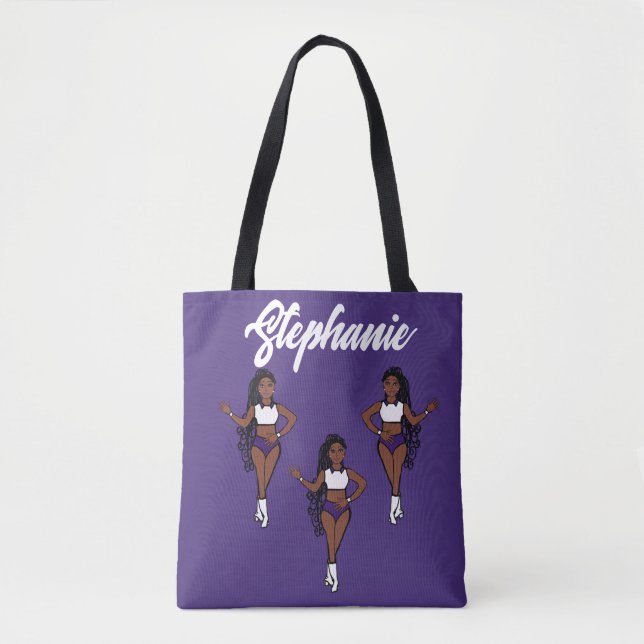 Braided Dancer Personalised Tote ( Purple) (Front)