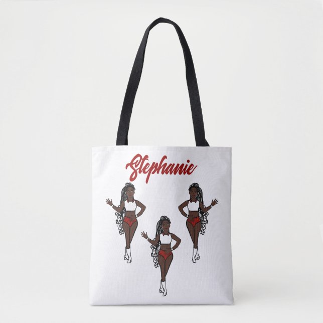 Braided Dancer Personalised Tote ( Red) (Front)
