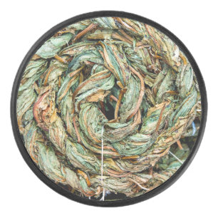 Braided dried sorrel leaves Hockey Puck