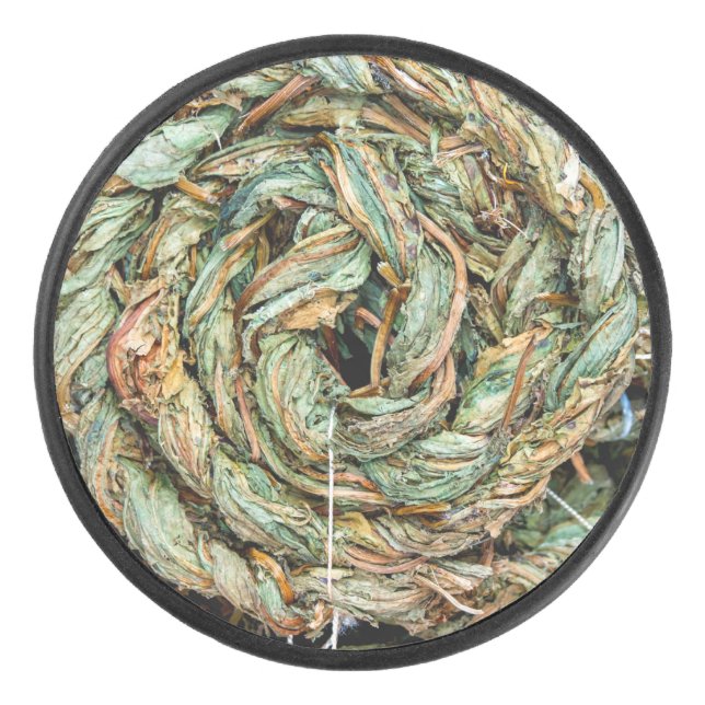  Braided dried sorrel leaves Hockey Puck (Front)