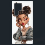 Braided Glam Girl Samsung Galaxy Case<br><div class="desc">A bold,  expressive glam portrait featuring braided twin buns,  rhinestone denim,  and luxe red makeup. Perfect for anyone who loves high‑fashion,  editorial‑style artwork with personality.</div>