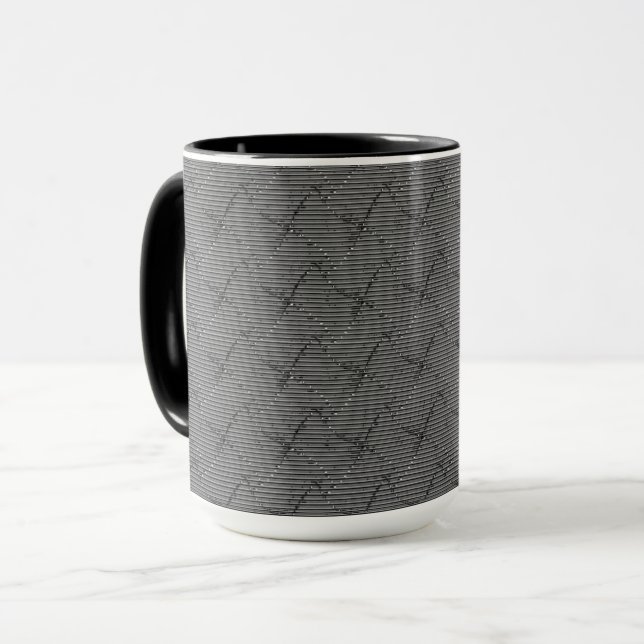 Braided grey with small stripes and pixelated thro mug (Front Left)