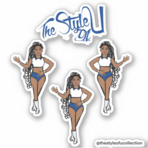 Braided Majorette / Dancer Stickers Blue
