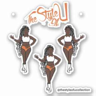 Braided Majorette / Dancer Stickers Orange
