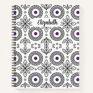Braided Mandala and Leaf Motif Notebook