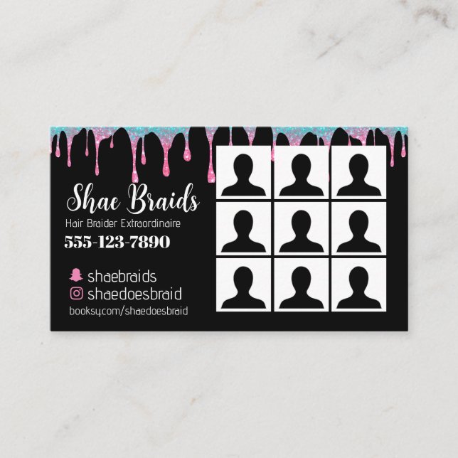 Braiding Photo Business Card (Front)