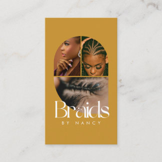 Braids Arch Photo Collage Qr Code Yellow Mustard  Business Card