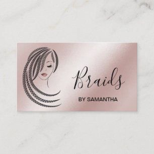 Braids Braided Hair Afro American Woman Business C Business Card