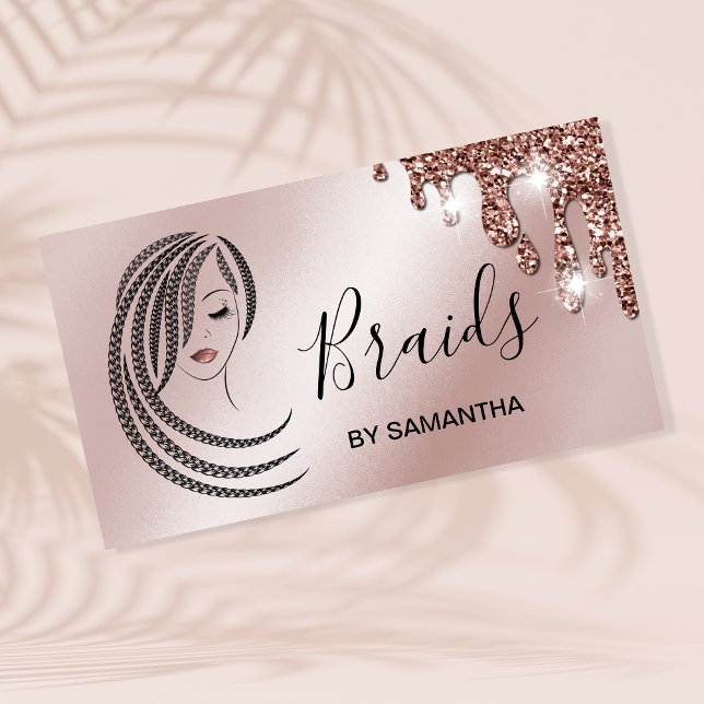 Braids Braided Hair Afro American Woman Business C Business Card (Creator Uploaded)