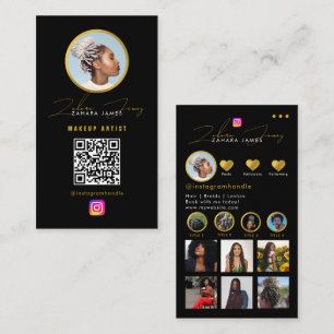 Braids Hair Influencer Photo Social Media QR Code  Business Card